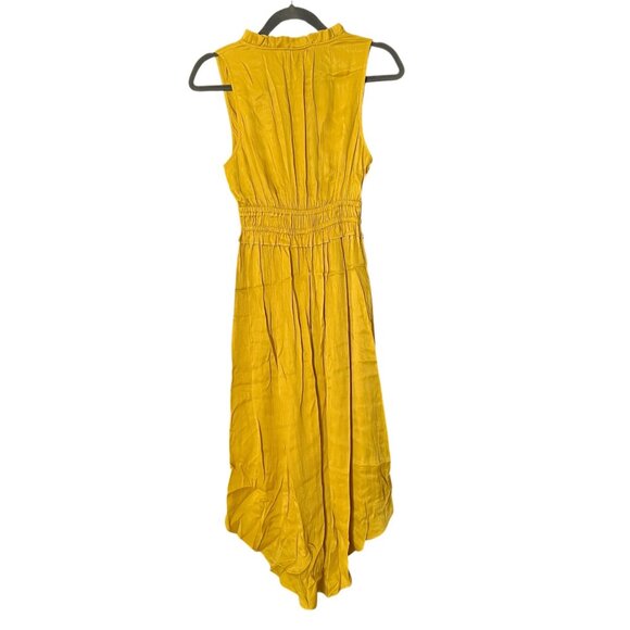 Maeve La Habana V-Neck Round Hem Ruffle Dress Size XS Yellow - Picture 2 of 5